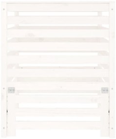 Caixote de compostagem 82,5x82,5x99,5cm pinho maciço branco