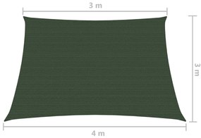 Para-sol estilo vela 160 g/m² 3/4x3 m PEAD verde-escuro