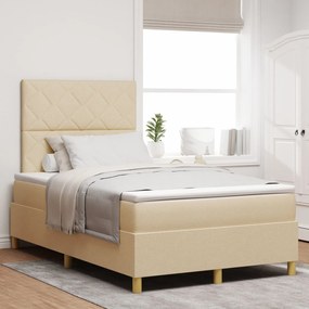 Cama Box com Colchão Creme 120x200 cm Tecido