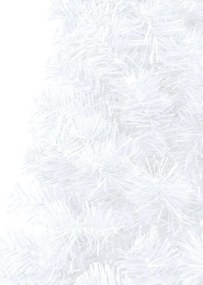 Meia árvore Natal artificial pré-iluminada c/ bolas branco