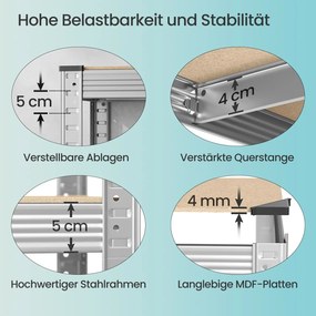 Estante para cargas pesadas 40 x 90 x 180 cm prateado