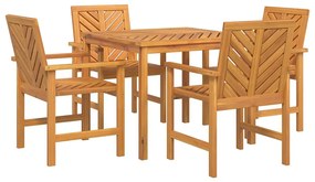 Conjunto de Jantar de Jardim de 4 Peças em Madeira de Acácia