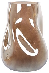 Vaso de vidro transparente castanho dourado 27 cm IMEROS Beliani