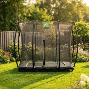Trampolim retangular de solo Silhouette 153 x 214 cm com rede de segurança - preto
