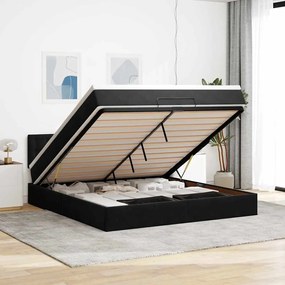 vidaXL Estrutura de cama otomana com colchão 180x200 cm veludo preto