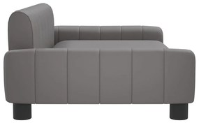 Sofá infantil 90x53x30 cm couro artificial cinzento
