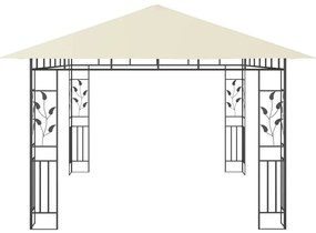 Gazebo com rede mosquiteira 4x3x2,73 m 180 g/m² creme