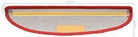 Tapetes de escada 15 pcs 65x21x4 cm vermelho