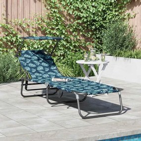 vidaXL Cadeira de Sol Dobrável com Estampa de Toldo em Tecido Oxford 600D