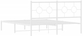Estrutura de cama com cabeceira 150x200 cm metal branco
