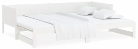 Sofá-cama de puxar 2x(90x200) cm pinho maciço branco