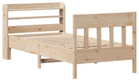 Cama sem colchão 90x200 cm madeira de pinho maciça