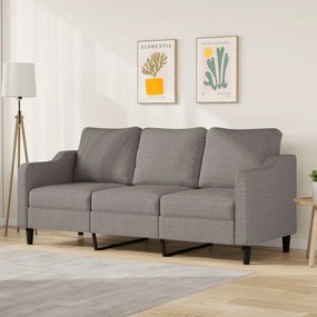 Sofá de 3 lugares tecido 180 cm cinzento-acastanhado