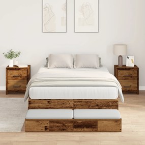 Cama de Armazenamento Madeira Velha 120x190 cm