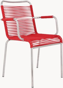 Cadeiras de braços artesanais empilháveis para jardim Mya Spaghetti, conjunto de 4