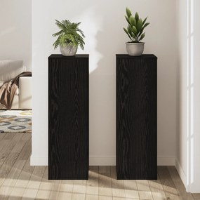 Suportes para Plantas 2 pcs Carvalho Preto 33x33x100 cm Madeira Engenh