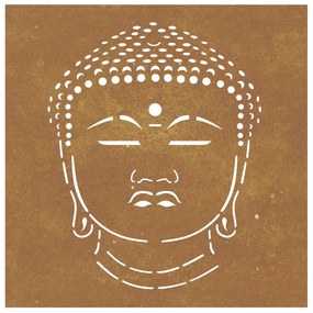 Decoração de Parede para Jardim - Cabeça Buda - Aço Corten - 105x55cm