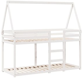 Beliche com telhado 75x190 cm madeira de pinho maciça branco