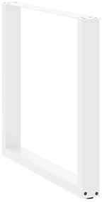 Pés para mesa de jantar em formato de U, 3 peças, branco, 80x (72-73)