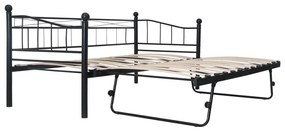 Estrutura de cama em aço 180x200/90x200 cm preto