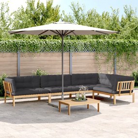 vidaXL 5 pcs móveis de paletes p/ jardim com almofadões acácia maciça