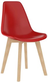 Cadeiras de jantar 2 pcs plástico vermelho