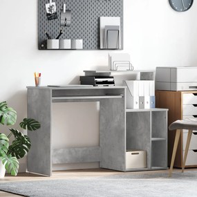 Secretária com Armazenamento Cinza Claro 120,5x44x88,5 cm Madeira Enge