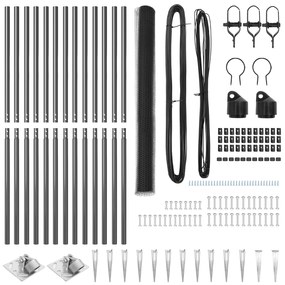 Conjunto de Cercas Conjunto de 2 Cinza Metal 25 x 1,5 m Durável