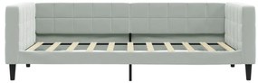 Sofá-cama 90x190 cm veludo cinzento-claro
