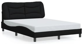 Estrutura de cama sem colchão 140x200 cm tecido preto