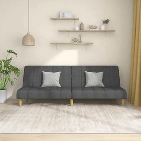vidaXL Sofá-cama de 2 lugares tecido cinzento-escuro