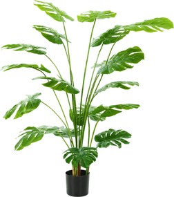 Planta artificial altura de 150 cm, árvore artificial de monstera deliciosa com vaso incluído, para interior, verde
