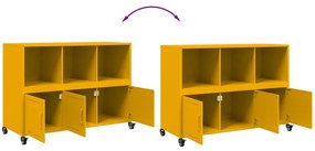 Aparador 100,5x39x72 cm aço amarelo mostarda