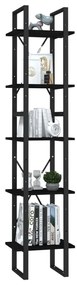 Estante com 5 prateleiras 40x30x175 cm madeira de pinho preto