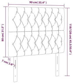 Cabeceira de cama c/ luzes LED veludo 90x7x118/128 cm rosa