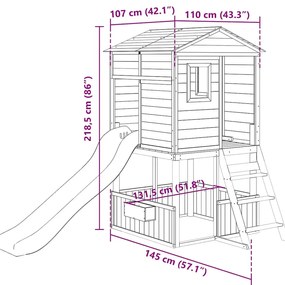 Conjunto de brincar para exterior madeira de abeto maciça