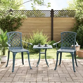 Cadeiras de jardim 2 pcs alumínio fundido verde