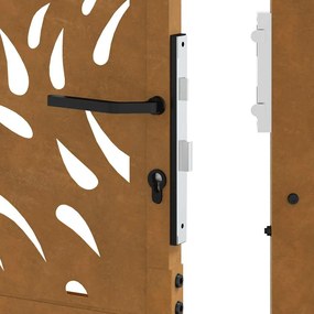Portão de jardim 105x205 cm design de chama de aço resistente