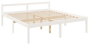 Estrutura de cama super king 180x200 cm pinho maciço branco