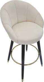 BANCO DE BAR PRAGUE 55X56X104 CM CREME, DOURADO E PRETO