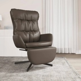 vidaXL Cadeira de descanso com apoio de pés couro artificial castanho
