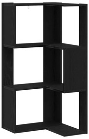 Estante de Canto vidaXL 3 Andares Carvalho Preto 50x50x102 cm Madeira