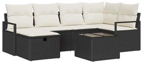 Conjunto de Sofás de Jardim vidaXL 7 Peças com Almofadas em Rattan Sin
