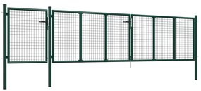 Portão de jardim 500x100 cm aço verde
