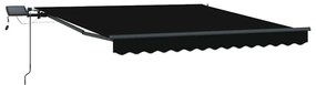 Toldo Retrátil Manual com LED Preto 350x250 cm