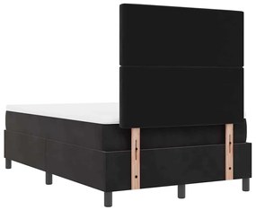 Cama Box Spring com Colchão e Banco Preto 120x200 cm Veludo