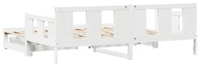 Sofá-cama com gavetão e gavetas sem colchão 90x190 cm branco