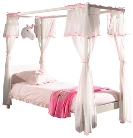 Cama Infantil (90 x 200 Cm) PINO com tecido AMORI BRANCA