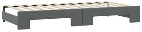Sofá-cama c/ gavetão/colchões 100x200cm tecido cinzento-escuro