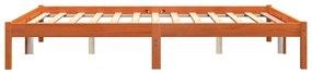Cama sem colchão 150x200 cm madeira pinho maciça castanho-mel